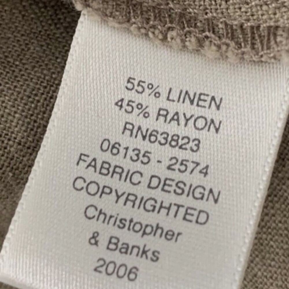 VTG Christopher & Banks Skirt Women's 6 Tan Linen Blend Lagenlook Midi Maxi 90s - Picture 9 of 11